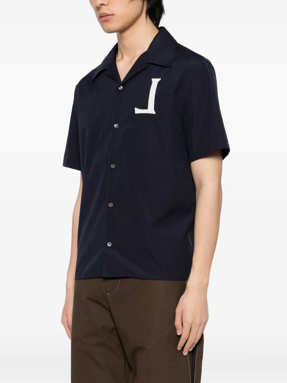 LOEWE Overhemd met geborduurd logo Blauw