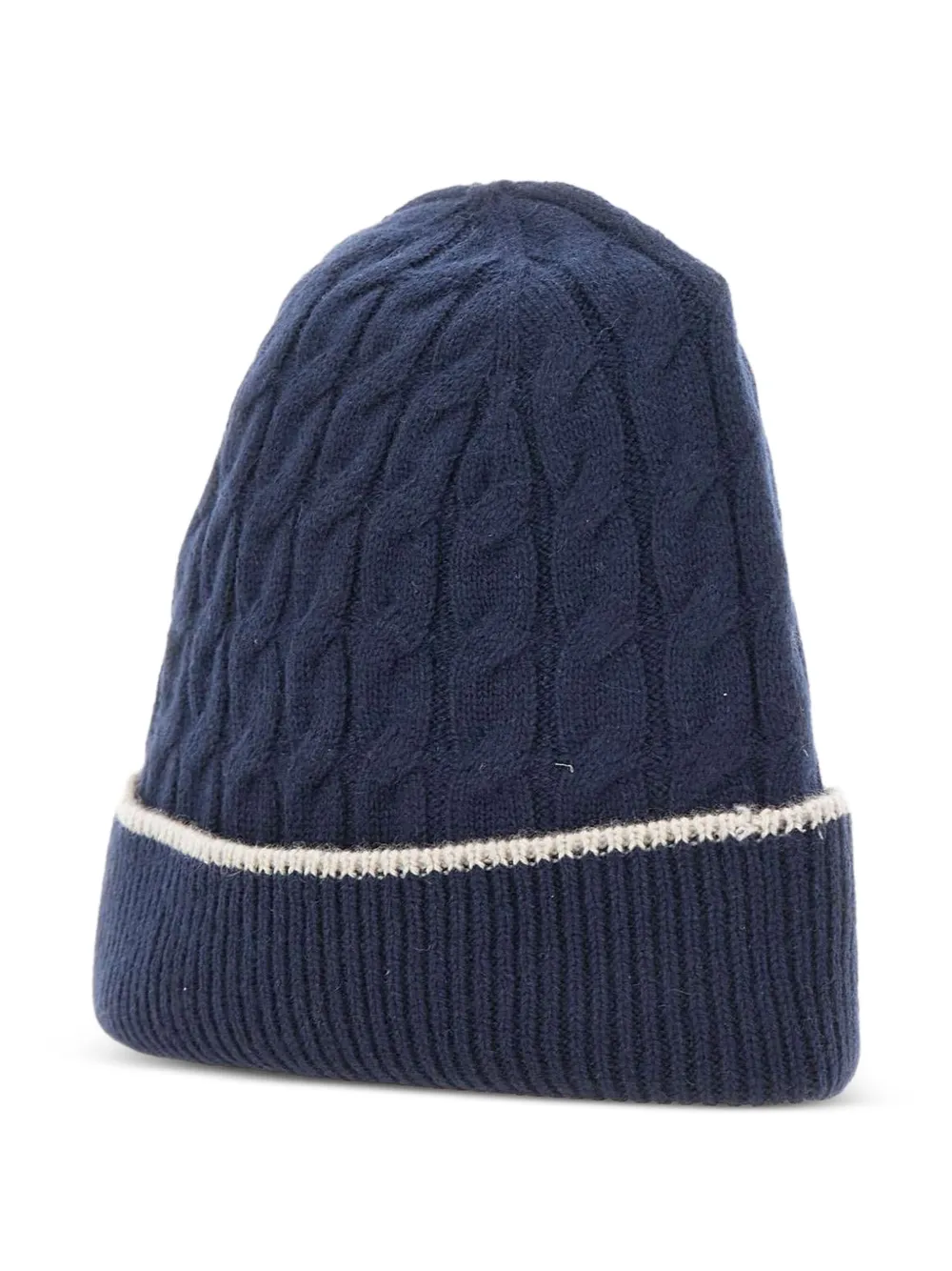 Eleventy cable-knit beanie - Blauw