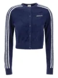 adidas three-stripe fluffy cardigan - Blue