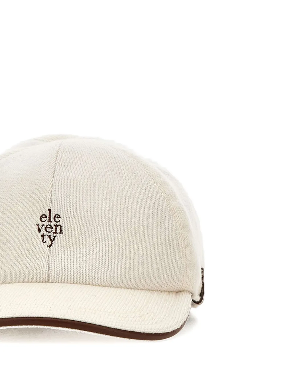 Eleventy Honkbalpet met geborduurd logo Beige