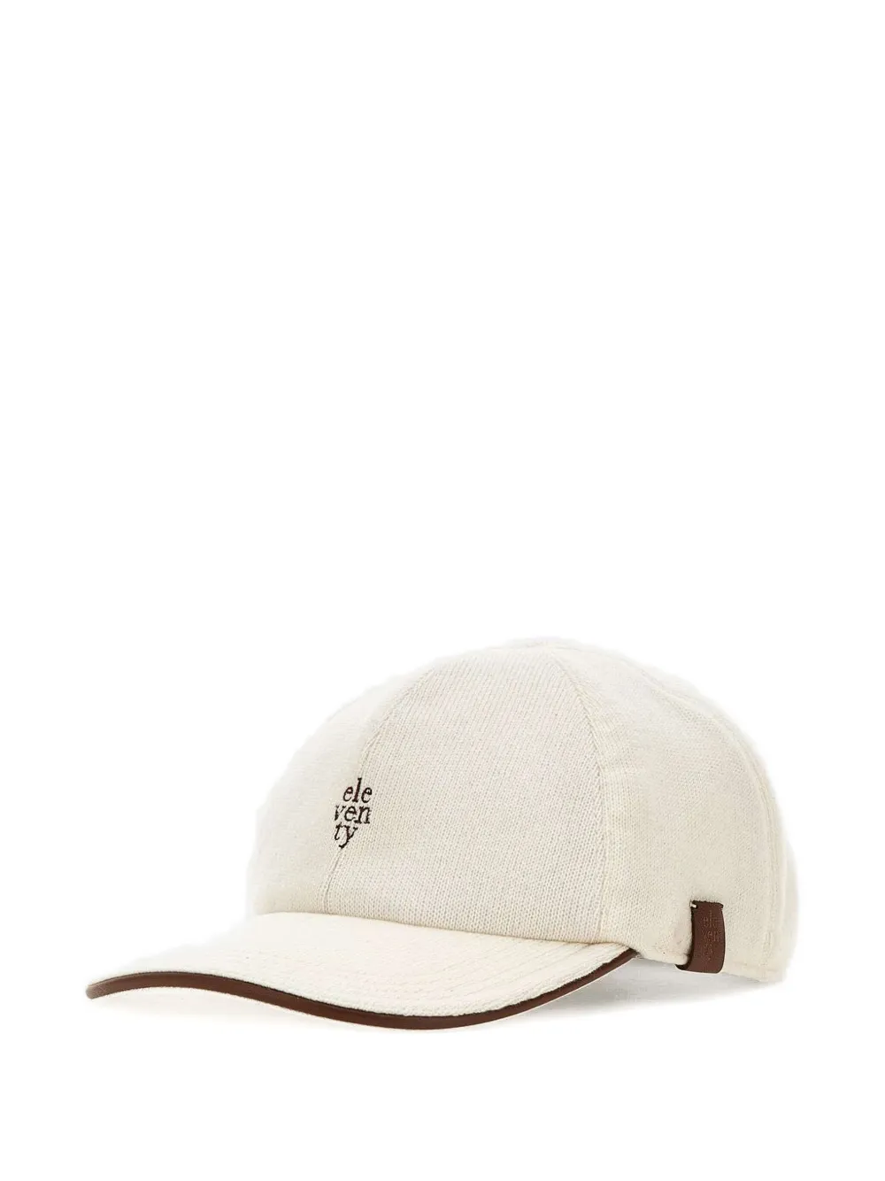 Eleventy embroidered-logo cashmere baseball cap Beige