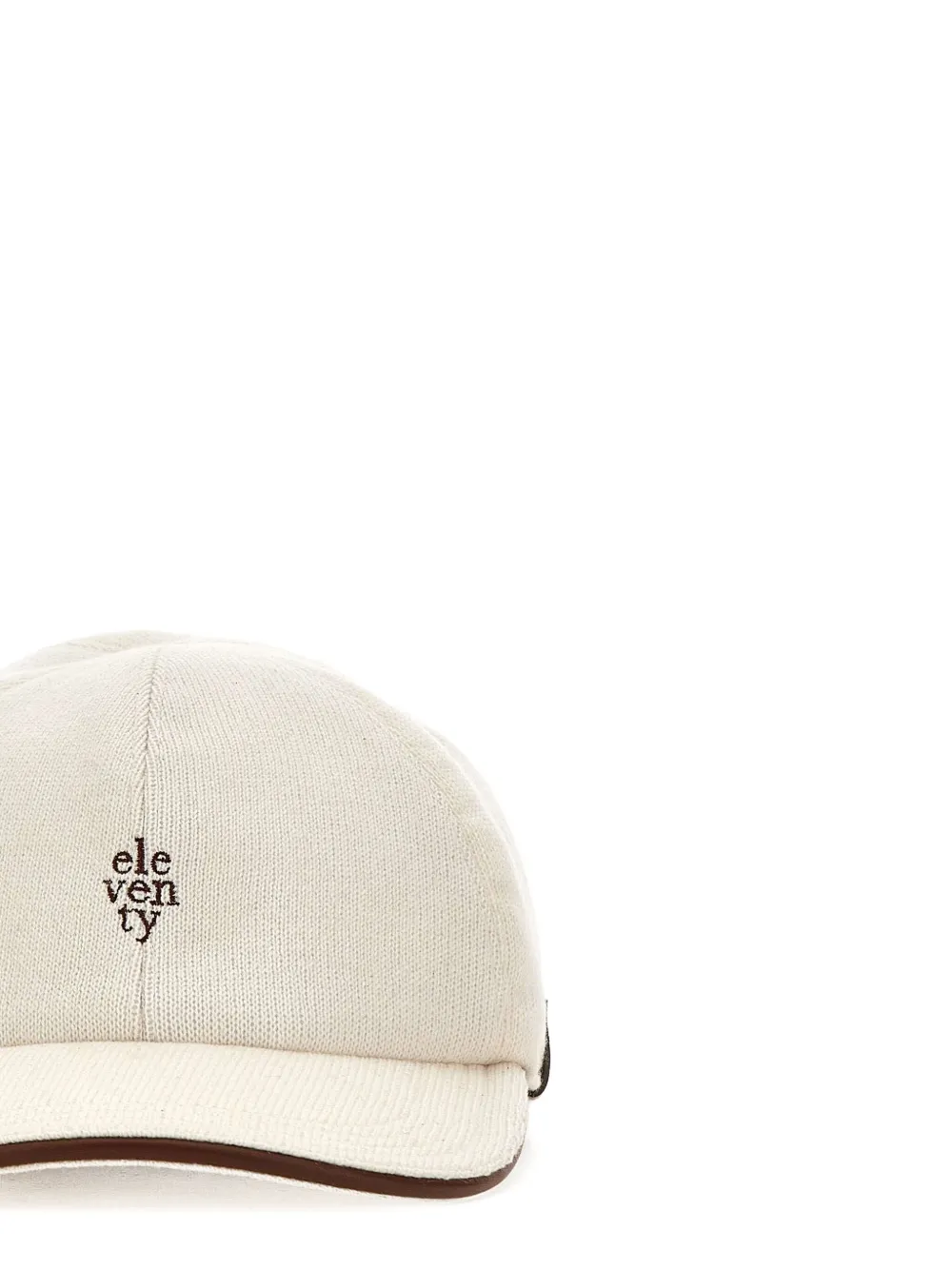 Eleventy Honkbalpet met geborduurd logo Beige