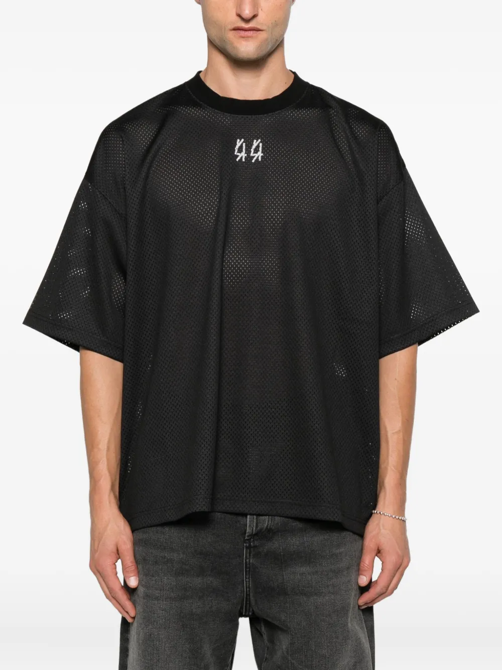 44 Label Group Embroidered-logo T-shirt In Black