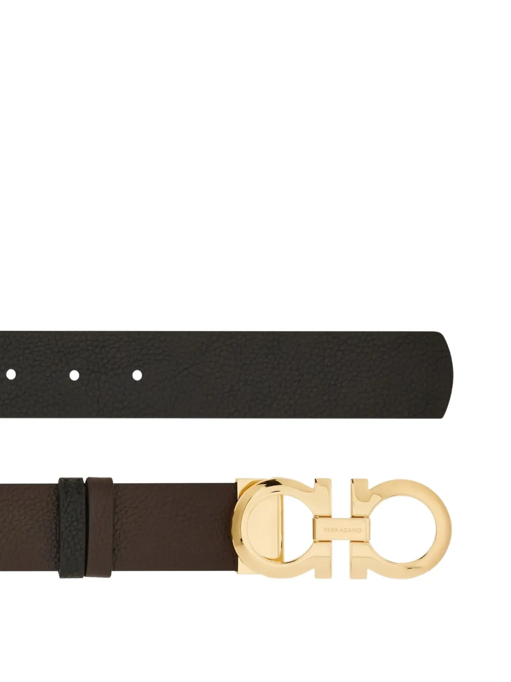 Ferragamo Gancini-buckle leather belt - Zwart