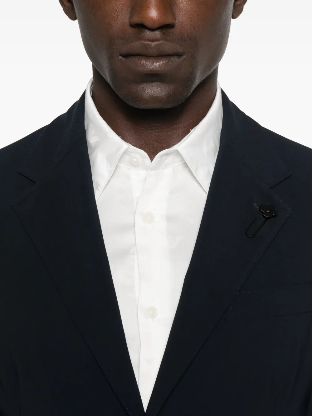 Lardini Single-breasted Logo Detailed Jacket In Black