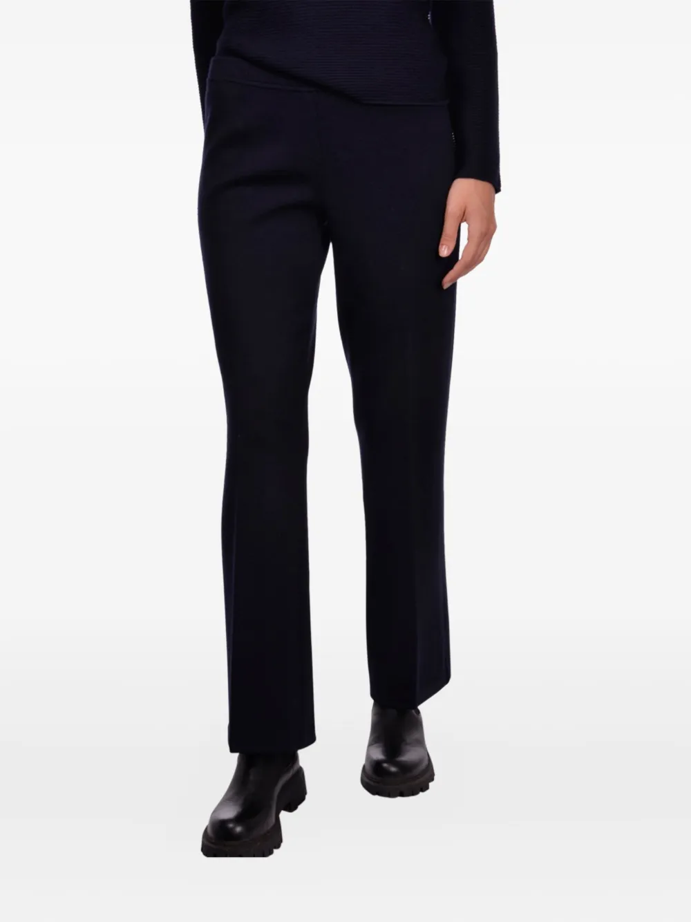 Gran Sasso flat-waistband straight trousers - ブルー Gran Sasso flat-waistband straight trousers - ブルー