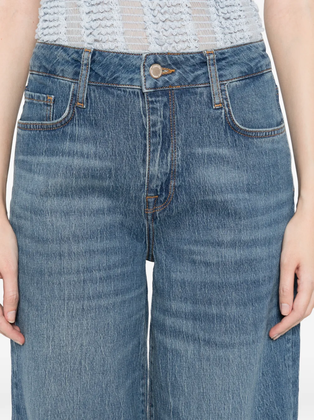 Triarchy Wide-leg Jeans In Blue