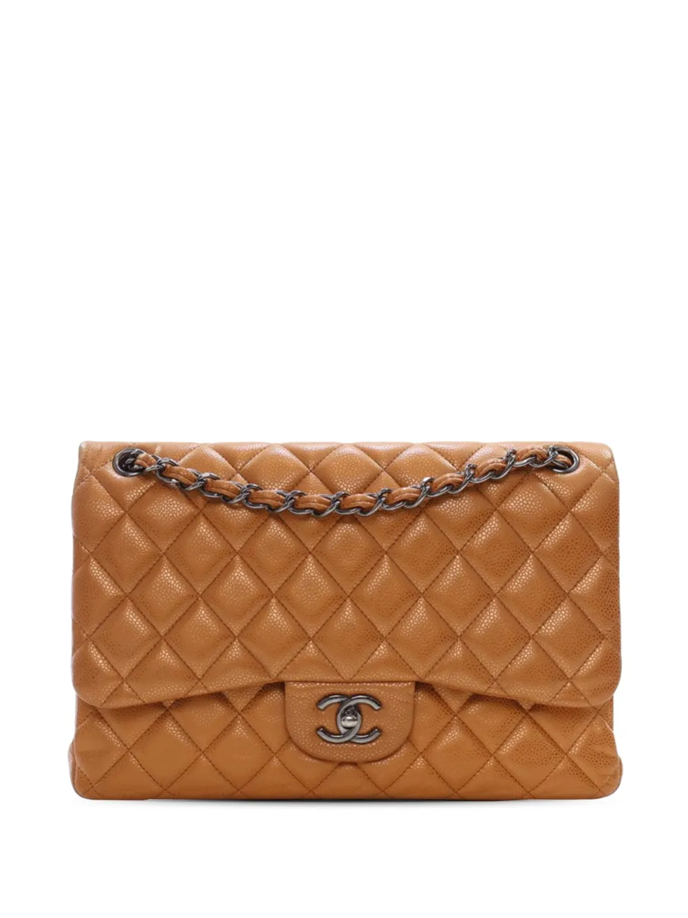 CHANEL Pre-Owned 2010-2011 Jumbo Classic Iridescent Caviar Double Flap shoulder bag | Brown | Image 1