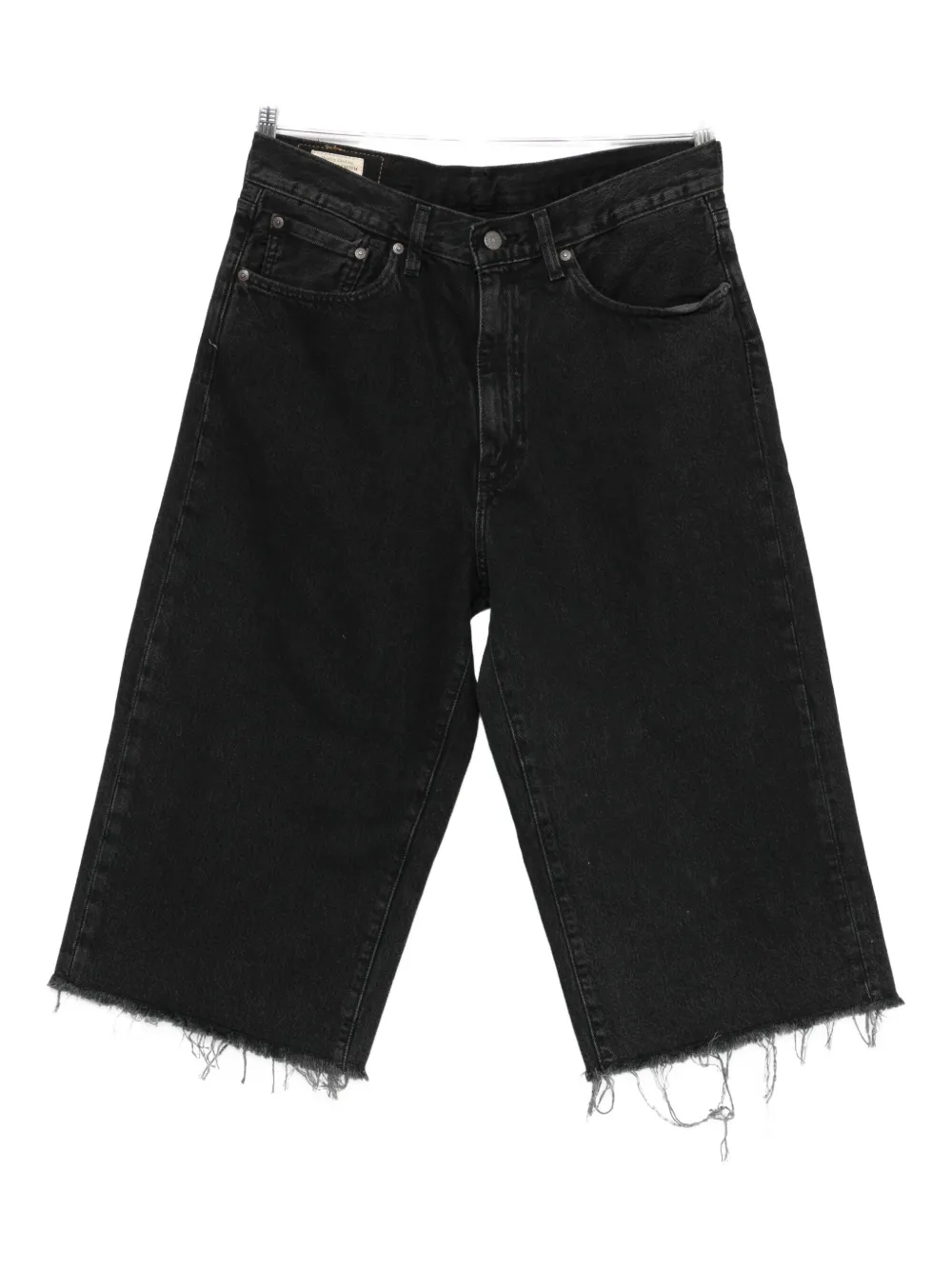 Levi's 478™ Baggy Capri Frayed-hem Denim Shorts In Black