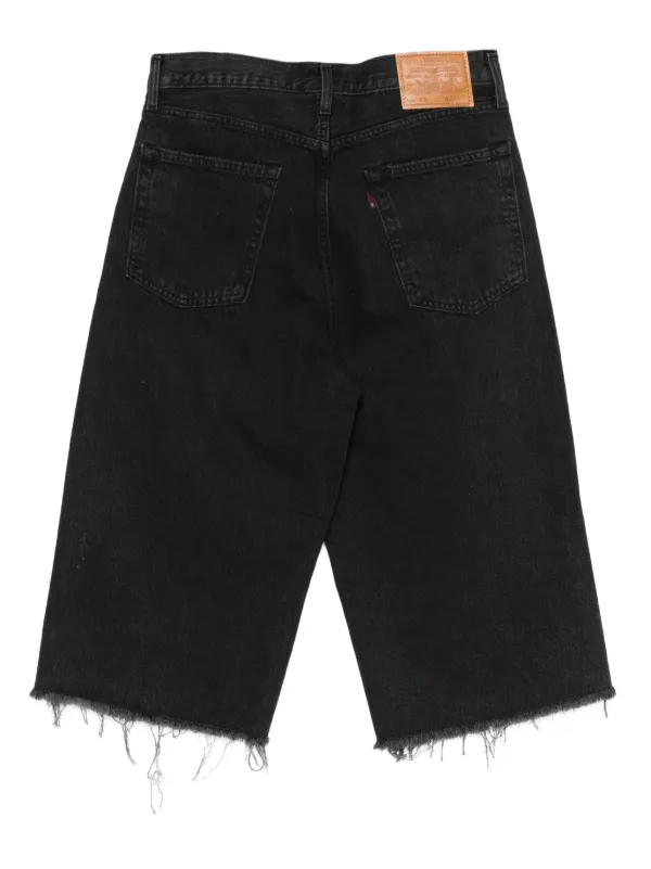 Levi's 478™ Baggy Capri frayed-hem Denim Shorts Black