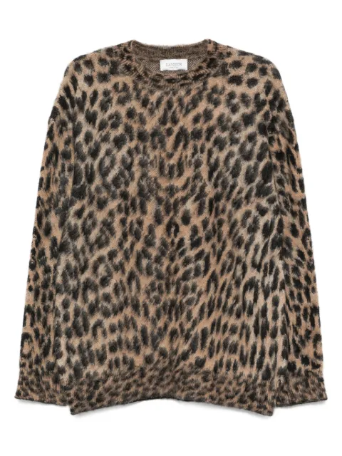 Laneus leopard-print crew-neck sweater