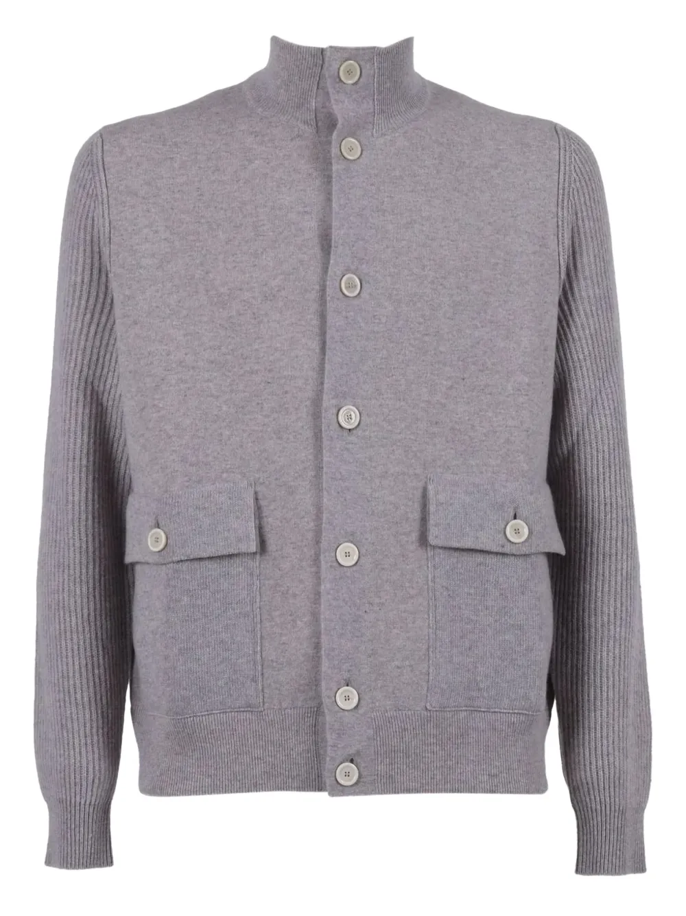 Lardini ribbed-panel wool cardigan | Grey | Image 1