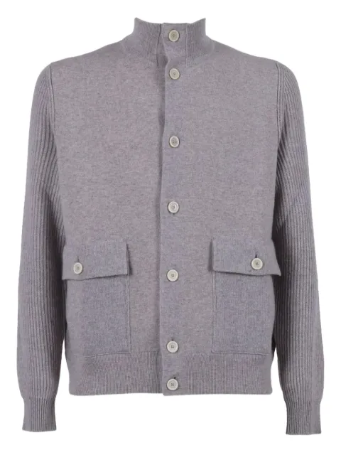 Lardini ribbed-panel wool cardigan
