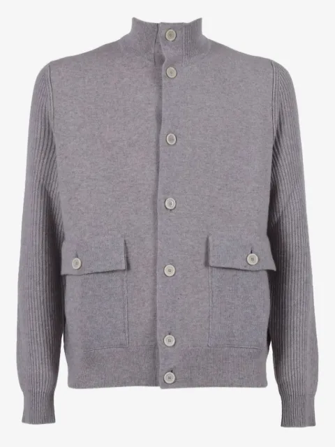 Lardini ribbed-panel wool cardigan