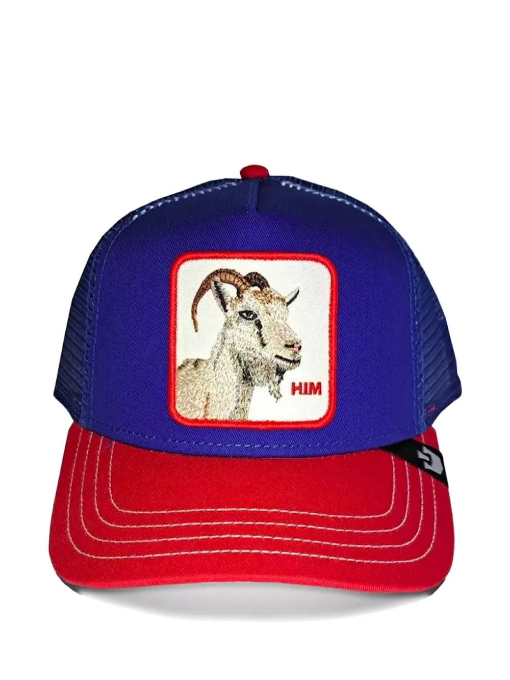 GOORIN BROS goat-patch trucker hat Blauw