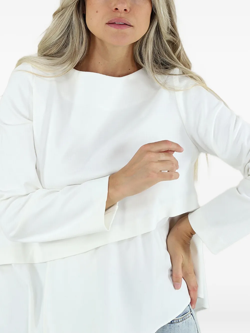 Meimeij Maglia Layered Asymmetric Top In White