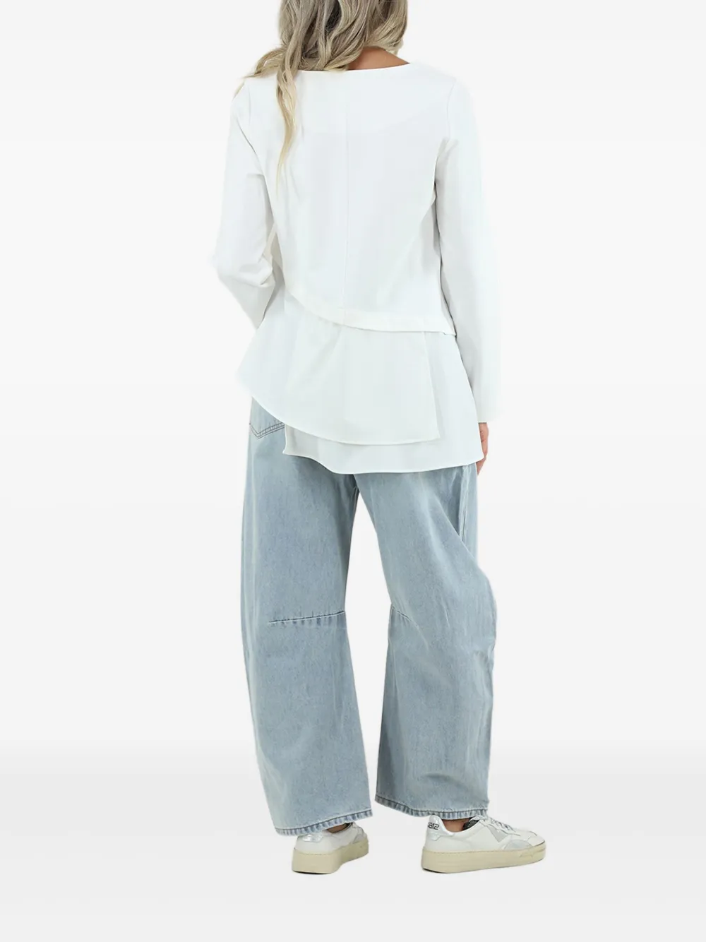 Meimeij Maglia Layered Asymmetric Top In White
