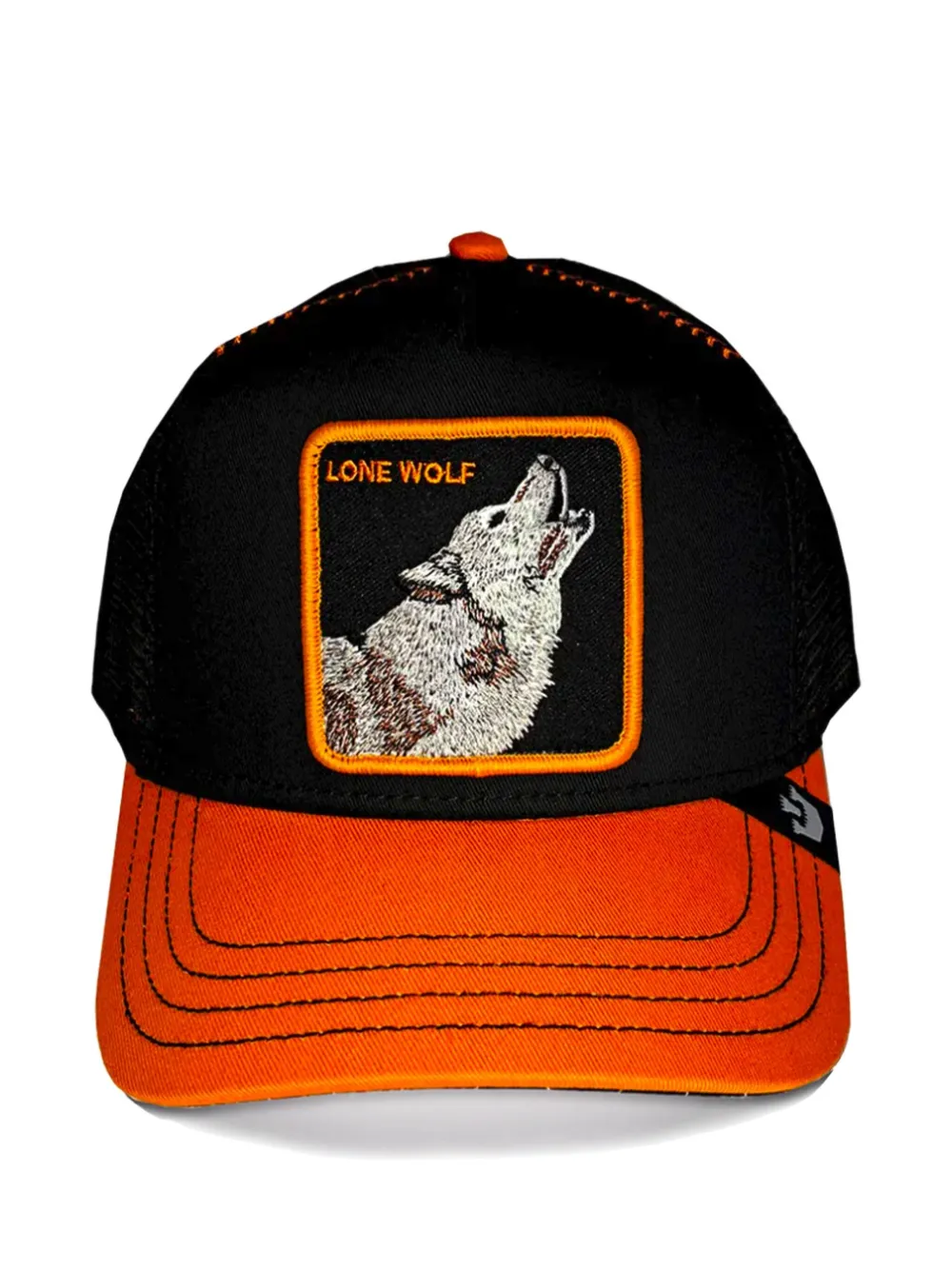 GOORIN BROS wolf-embroidered trucker hat Zwart