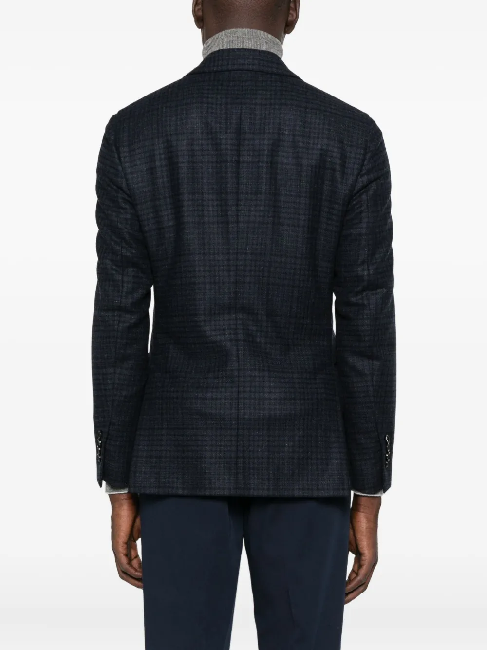 Lardini Geruite blazer met opgestikte zak Blauw