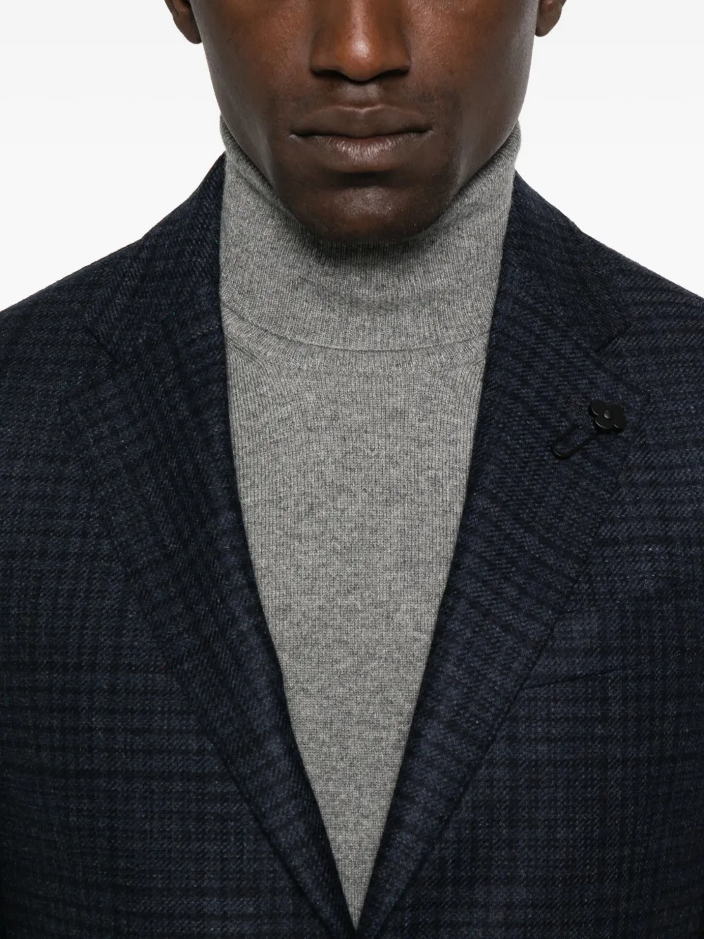 Lardini Geruite blazer met opgestikte zak Blauw