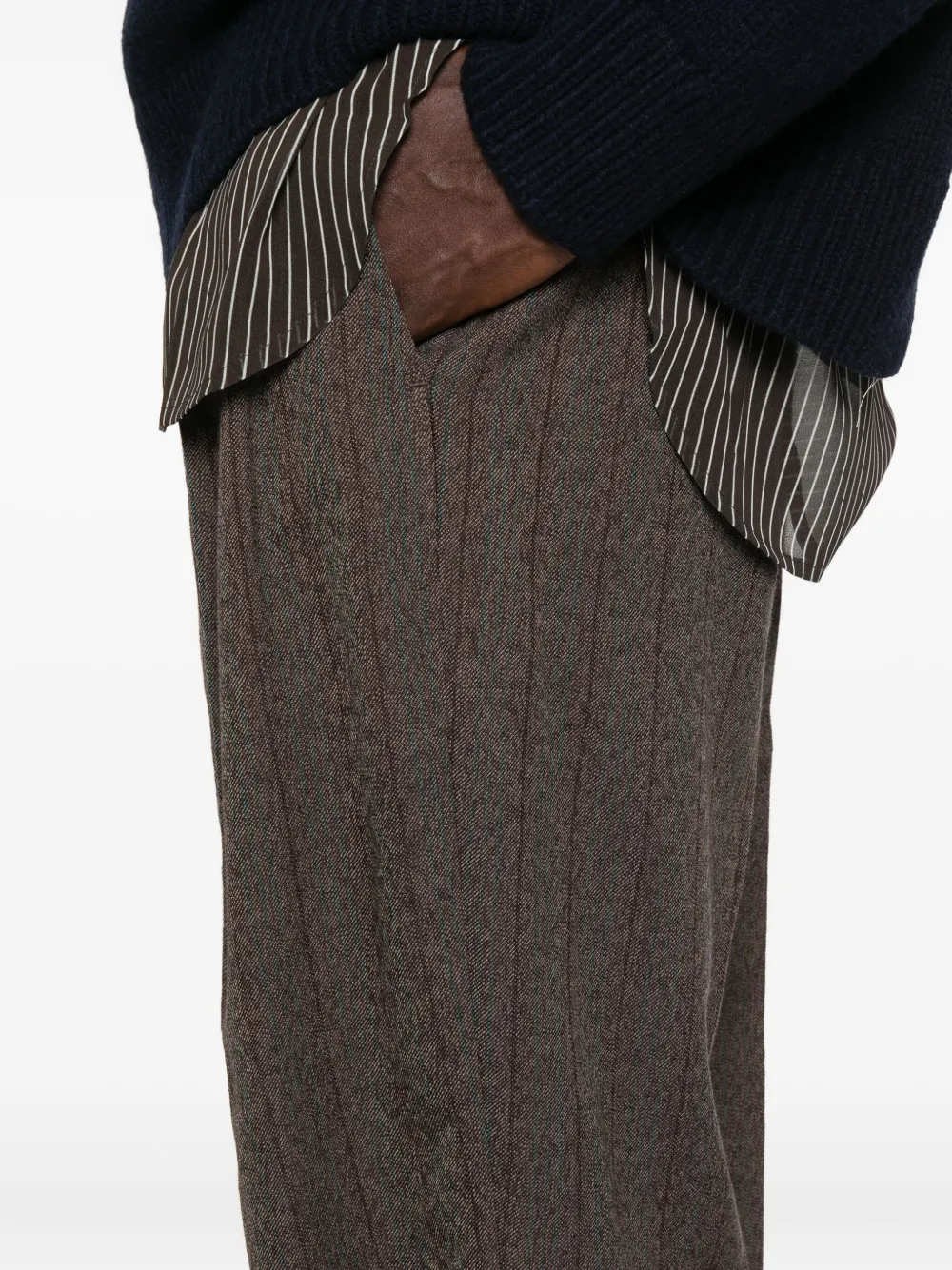Golden Goose Broek met krijtstreep Bruin
