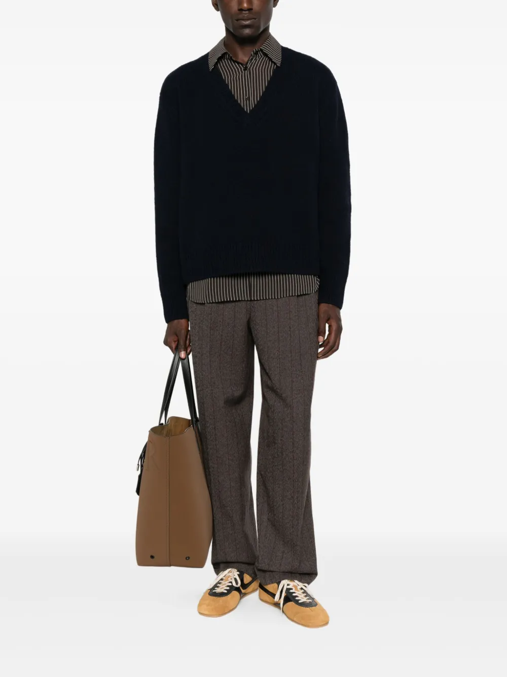 Golden Goose Broek met krijtstreep Bruin