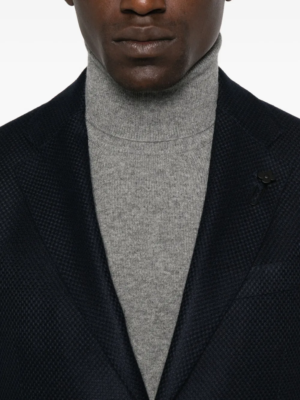 Lardini Panama-textured Blazer In Gold
