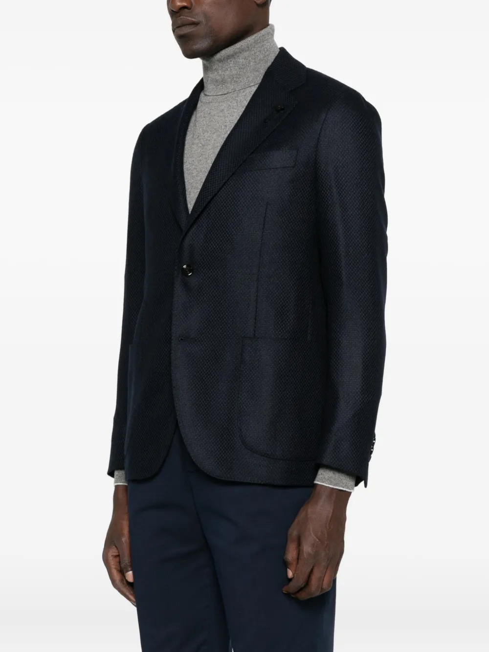 Lardini Panama-textured Blazer In Gold