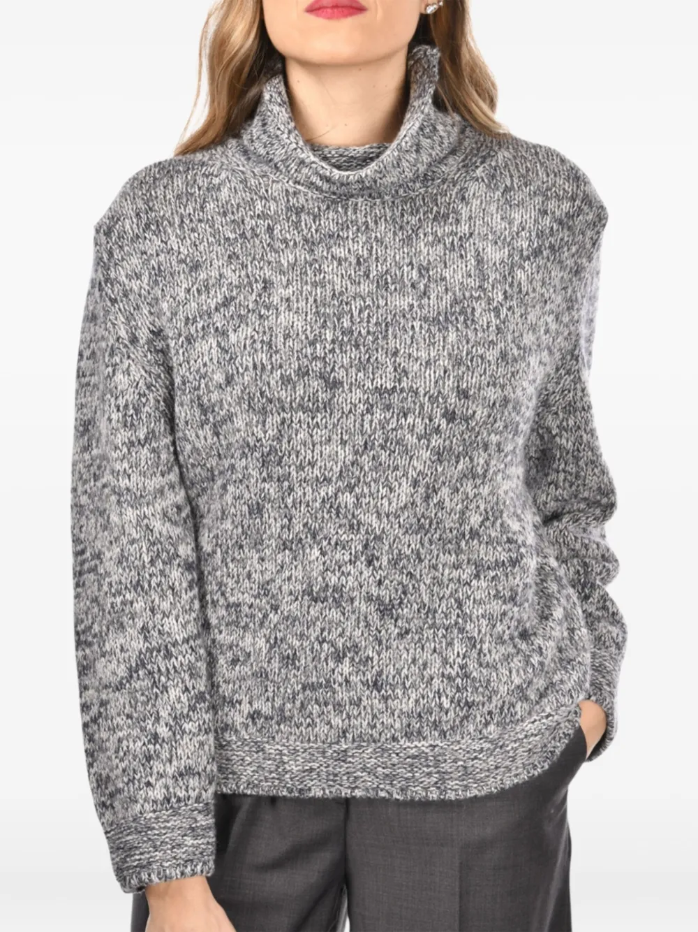 Gran Sasso High-neck Sweater In Gray