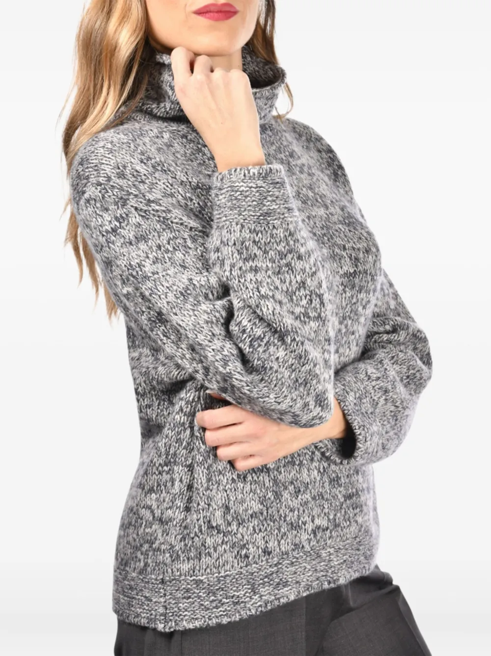 Gran Sasso High-neck Sweater In Gray