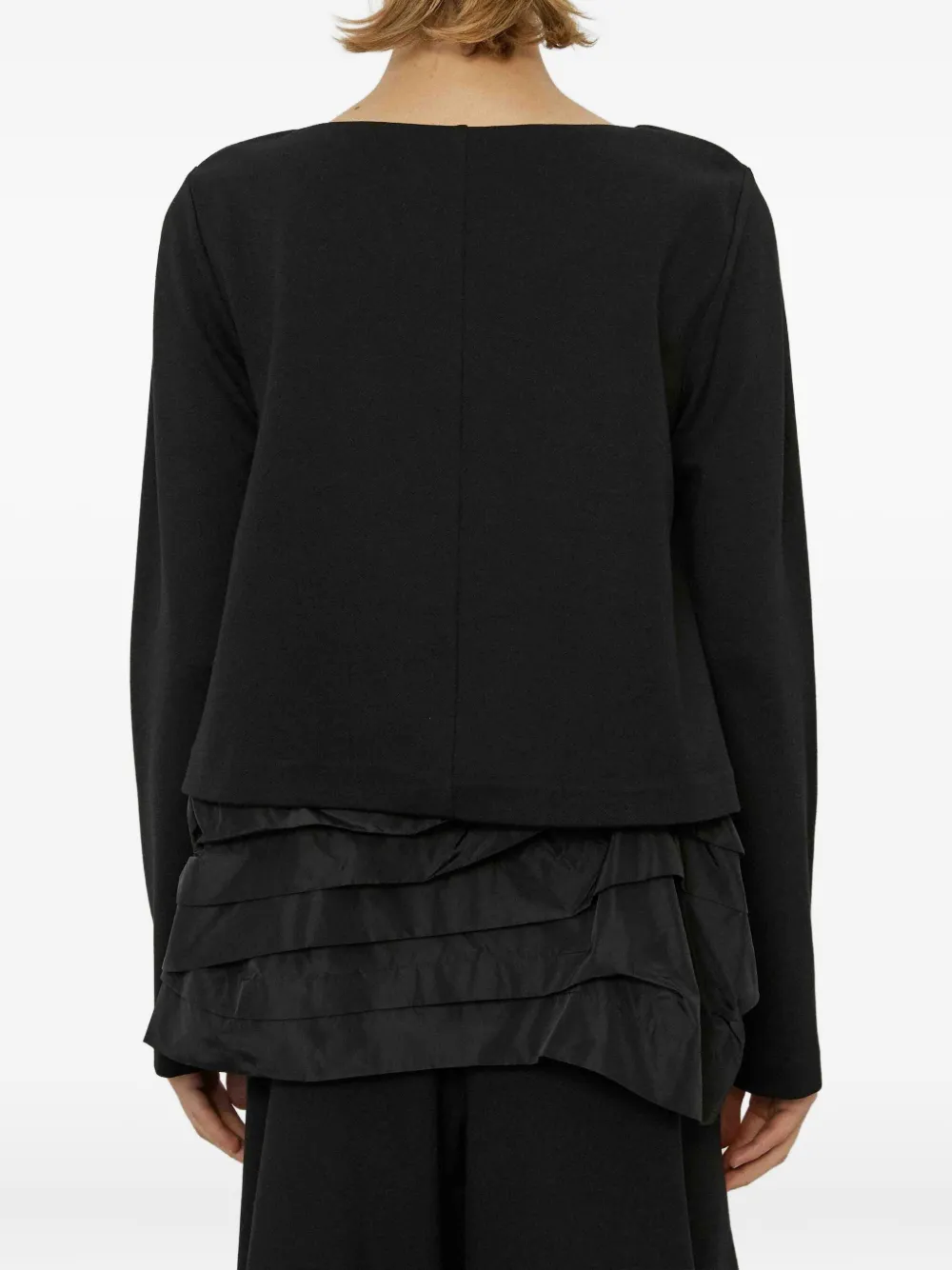 Meimeij Layered Ruffled Top In Black