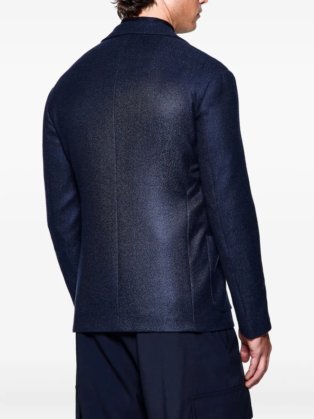 Giorgio Armani Wollen blazer met enkele rij knopen Blauw