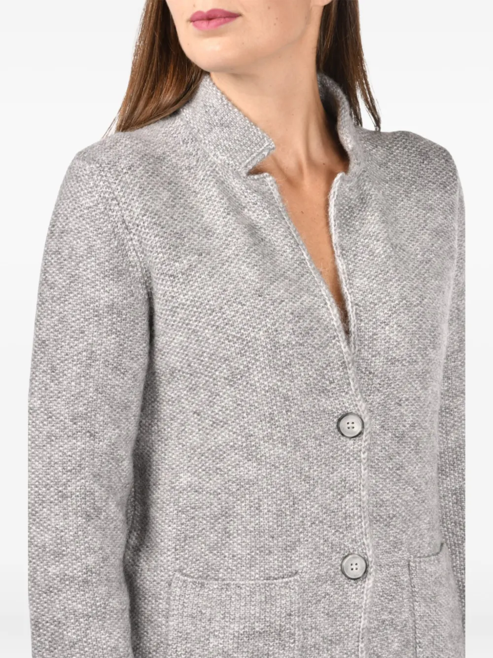 Gran Sasso Wool Buttoned Jacket In Gray
