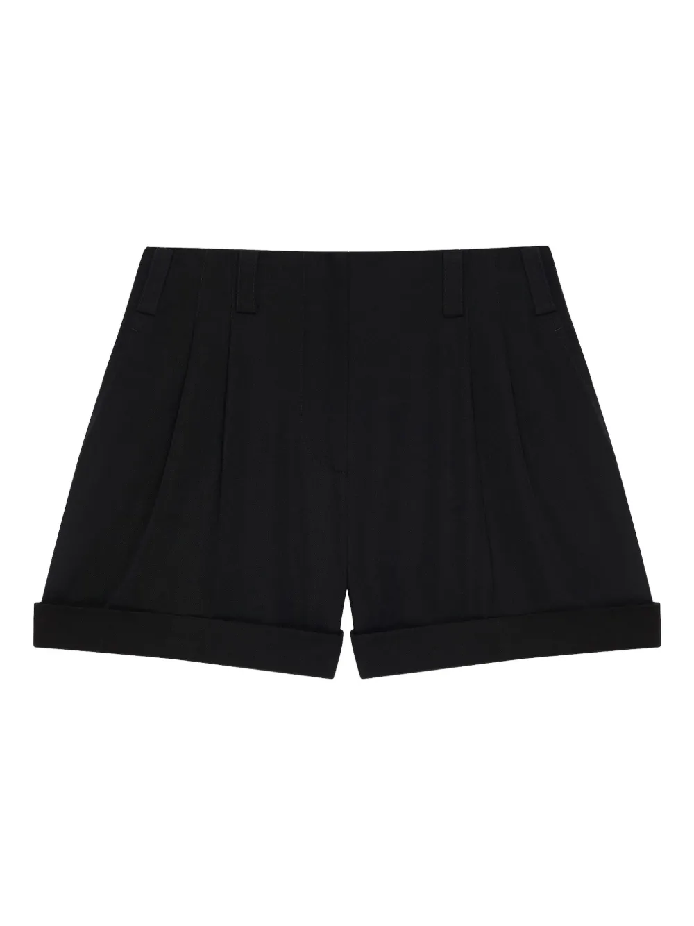 Givenchy Geplooide shorts met cuffs Zwart