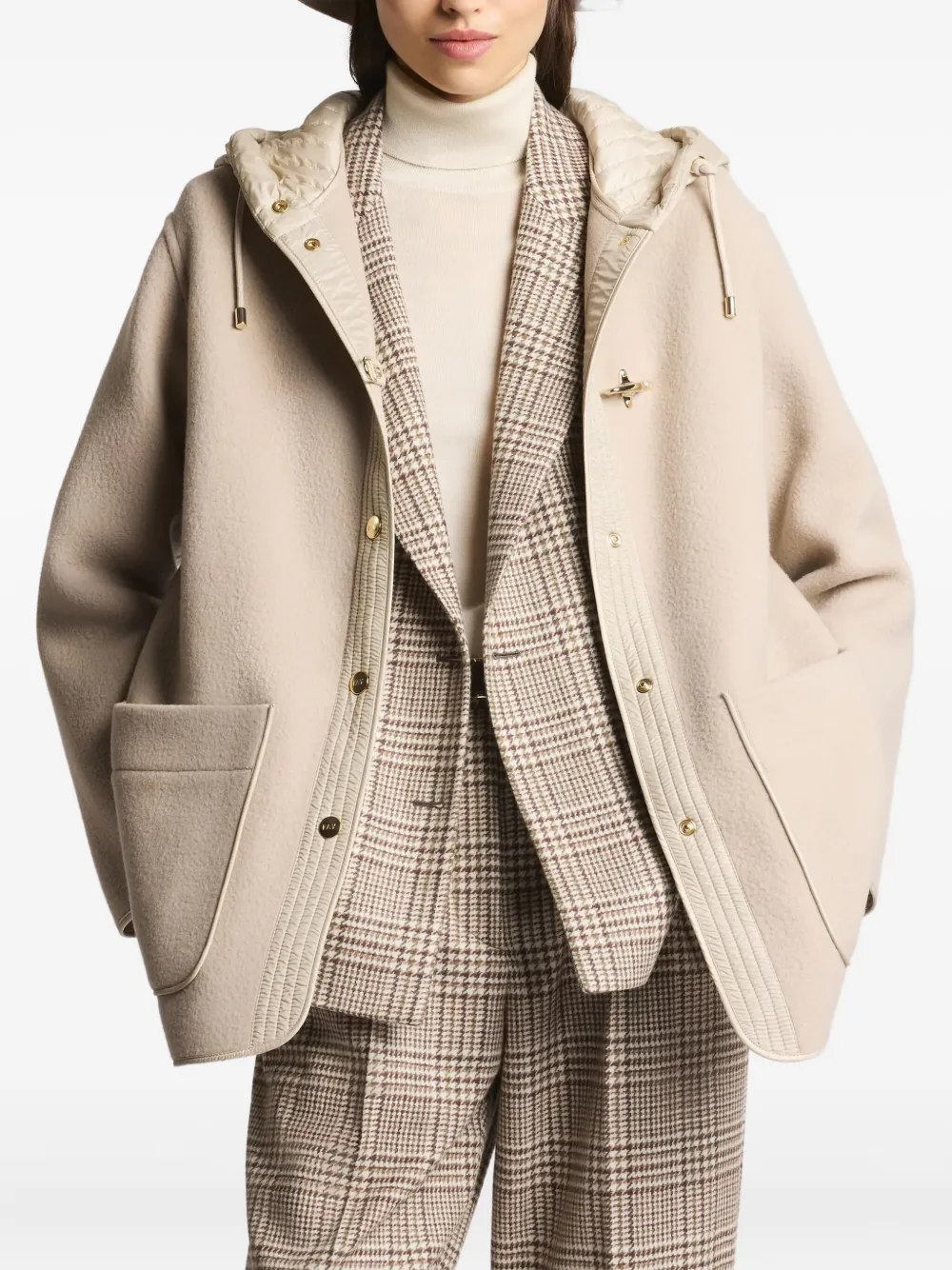 Fay Jack met capuchon en houtje-touwtje Beige