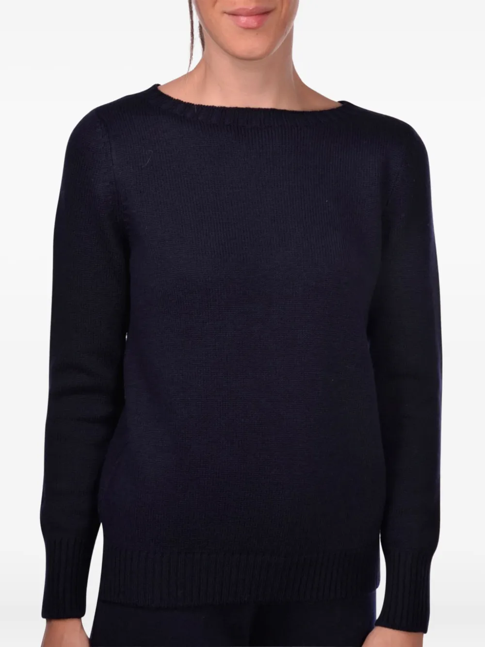 Gran Sasso Wollen trui met boothals Blauw