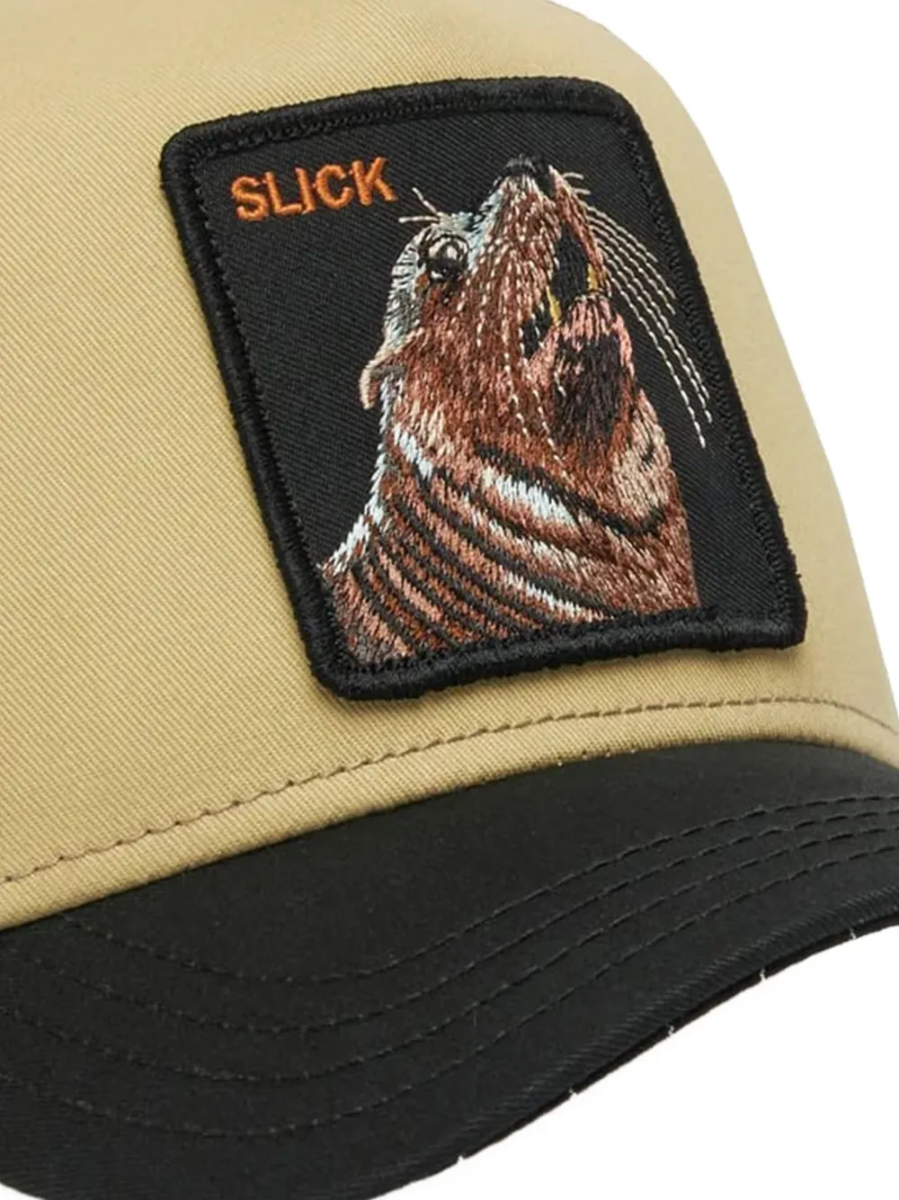 GOORIN BROS sea lion-patch trucker cap Beige