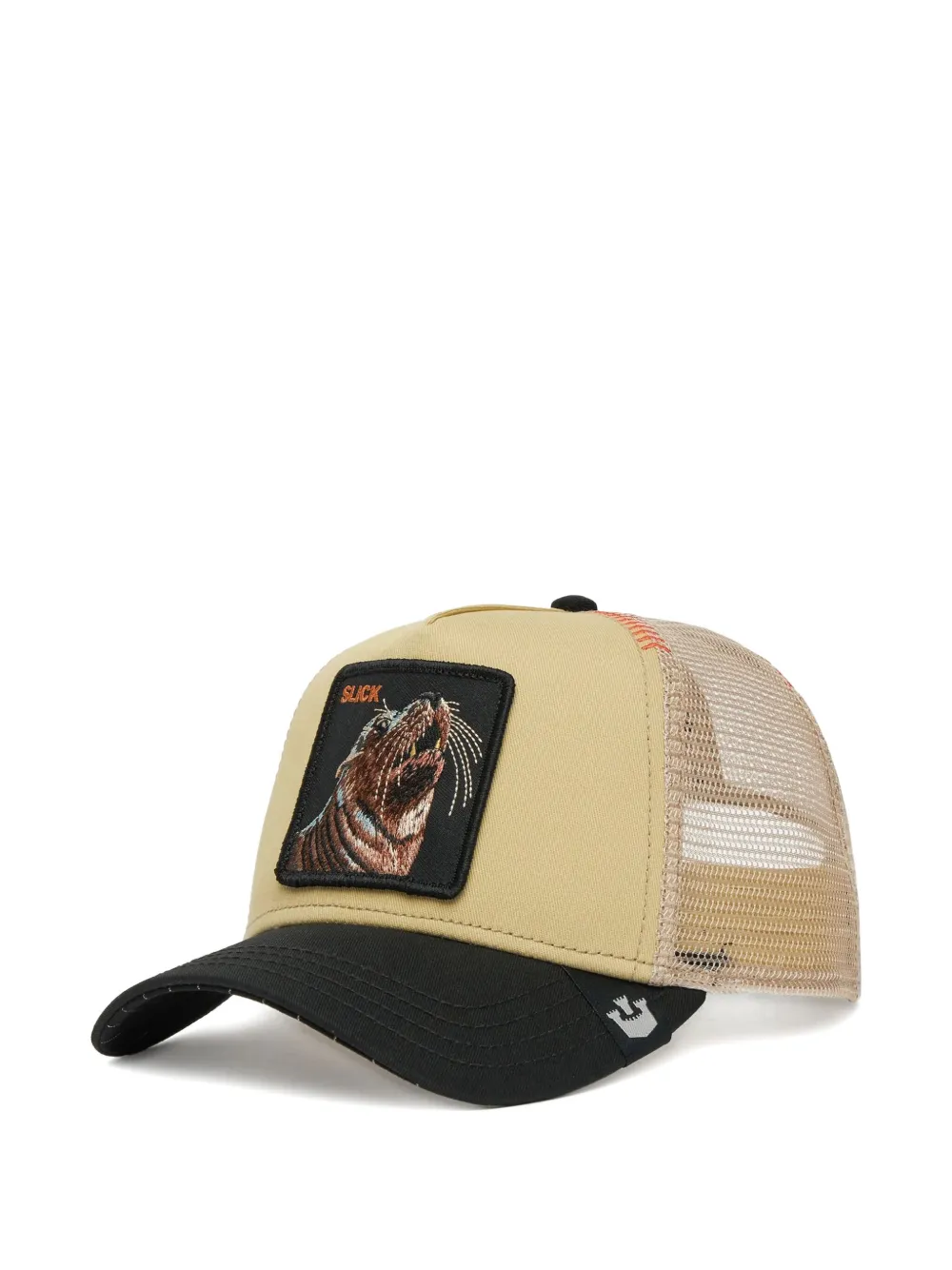 GOORIN BROS sea lion-patch trucker cap Beige