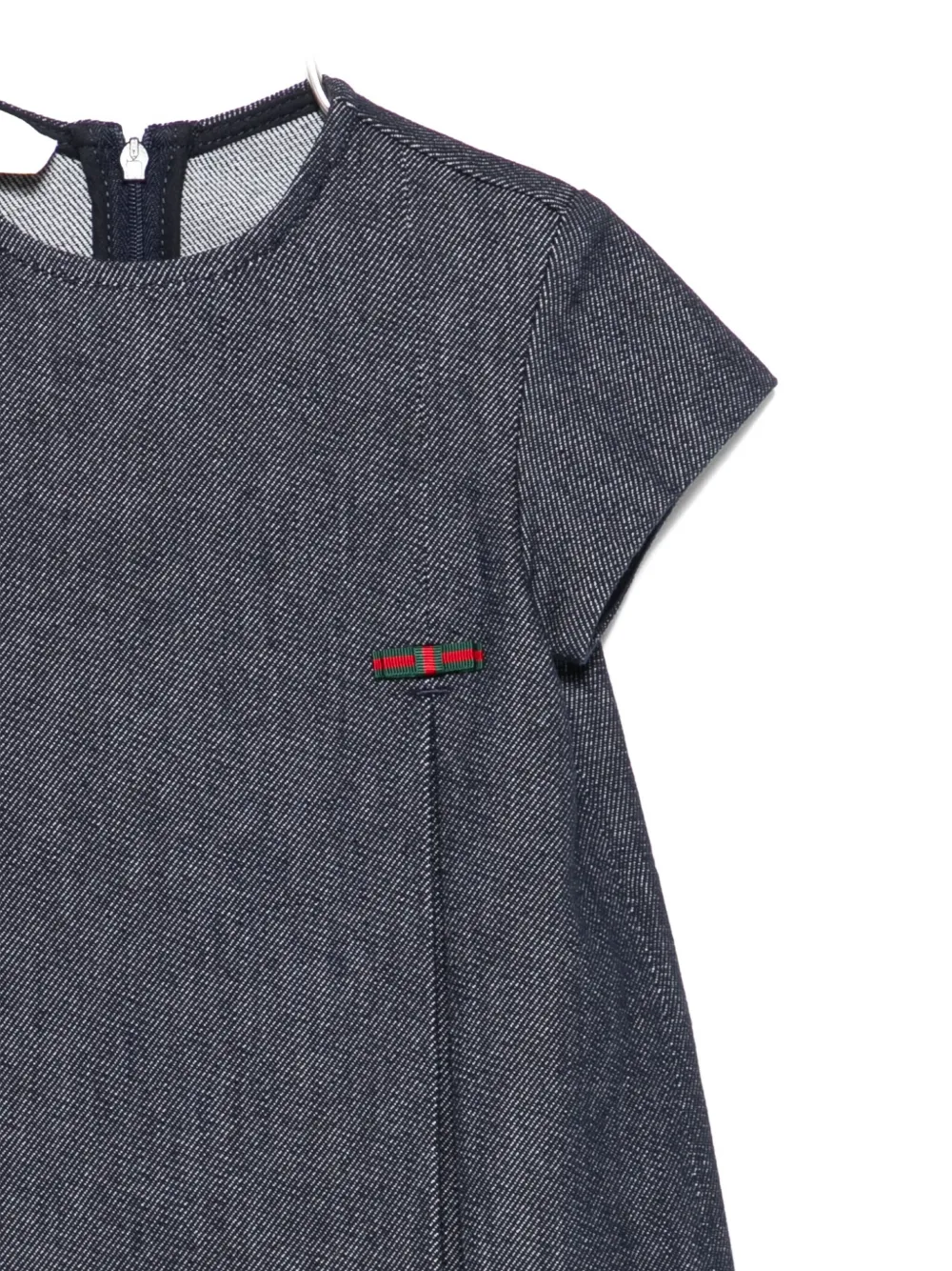 Gucci Kids pleated denim dress Blauw