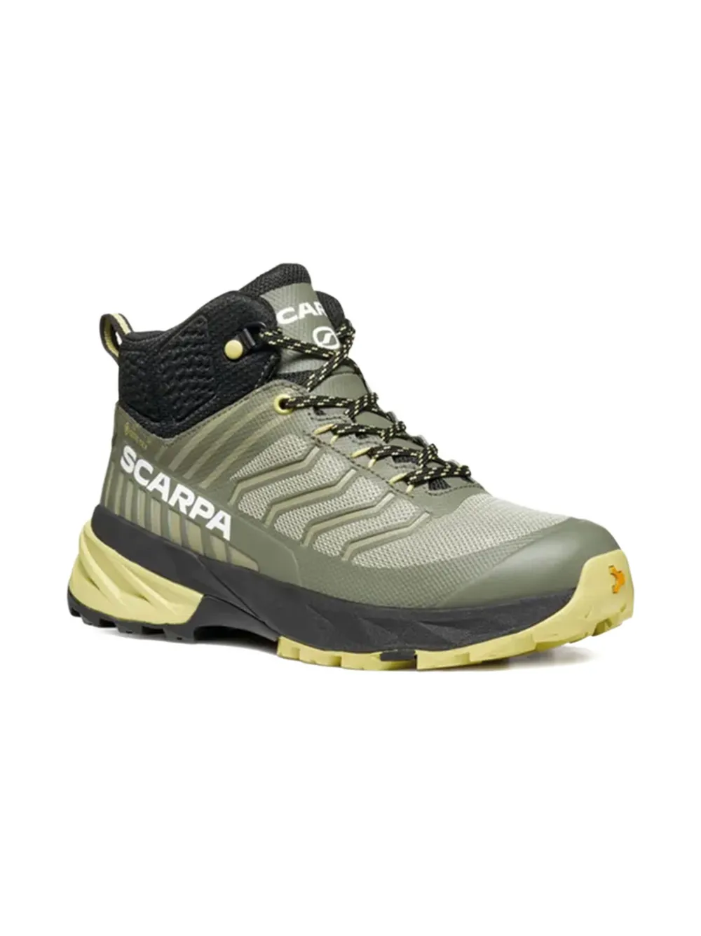 Scarpa Kids' Rush Mid Gtx-y Lace-up Patterned Boots In Green