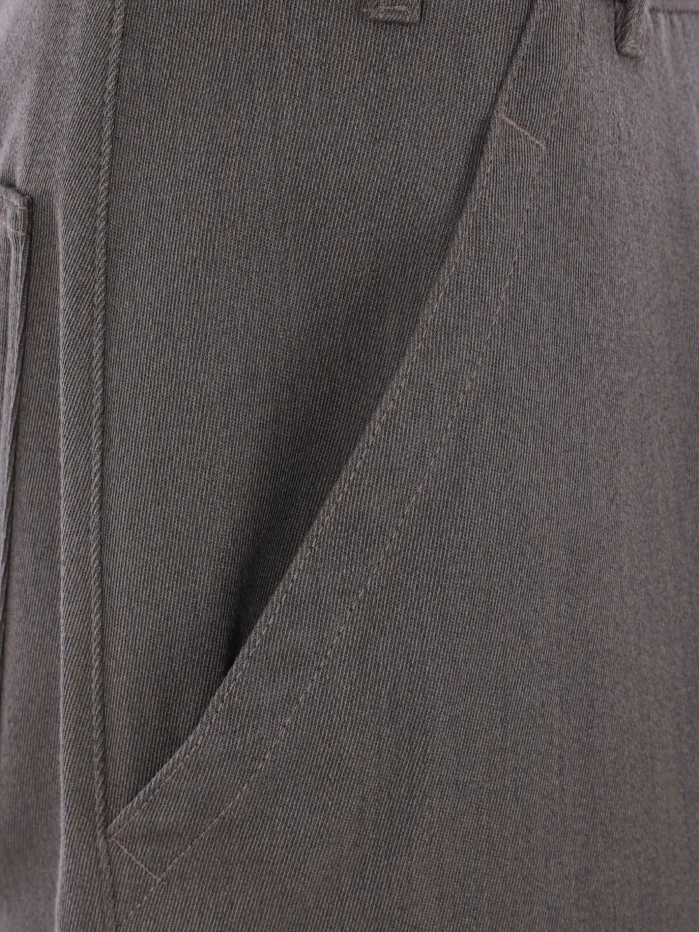 Maison Margiela Wool Cuffed Trousers In Gray