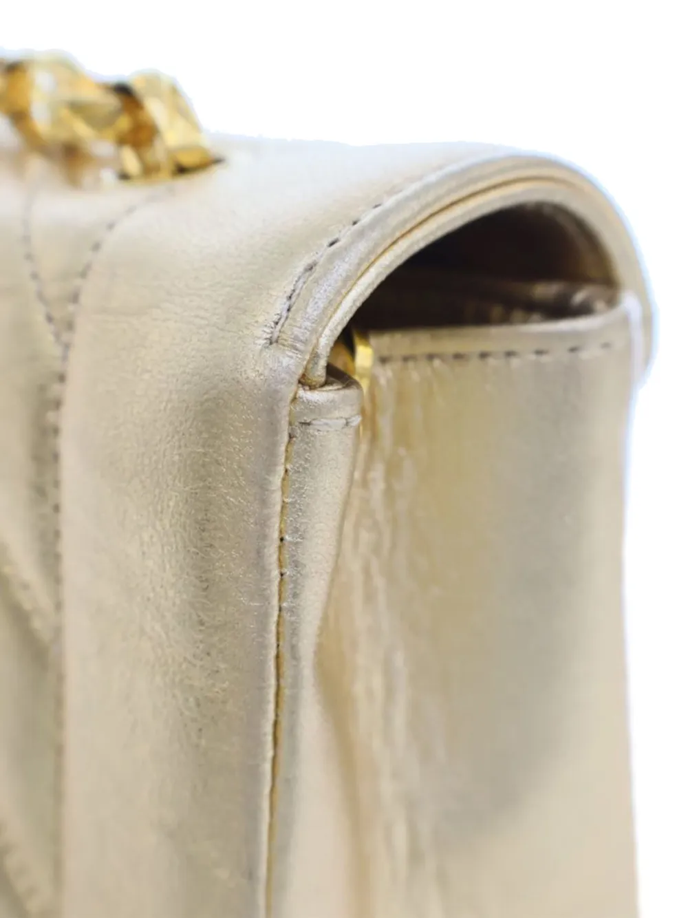CHANEL Pre-Owned 1991-1994 Small Chevron Metallic Lambskin V Stitch Bijoux Flap crossbody bag | Pre-Owned | Image 2