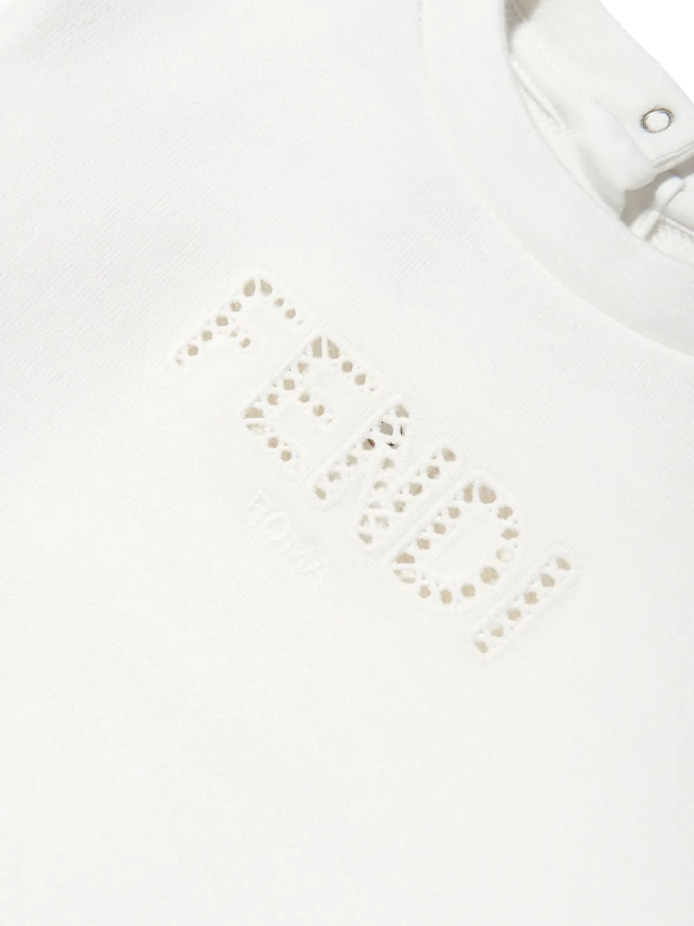 Fendi Kids Sweater met uitgesneden logo Wit