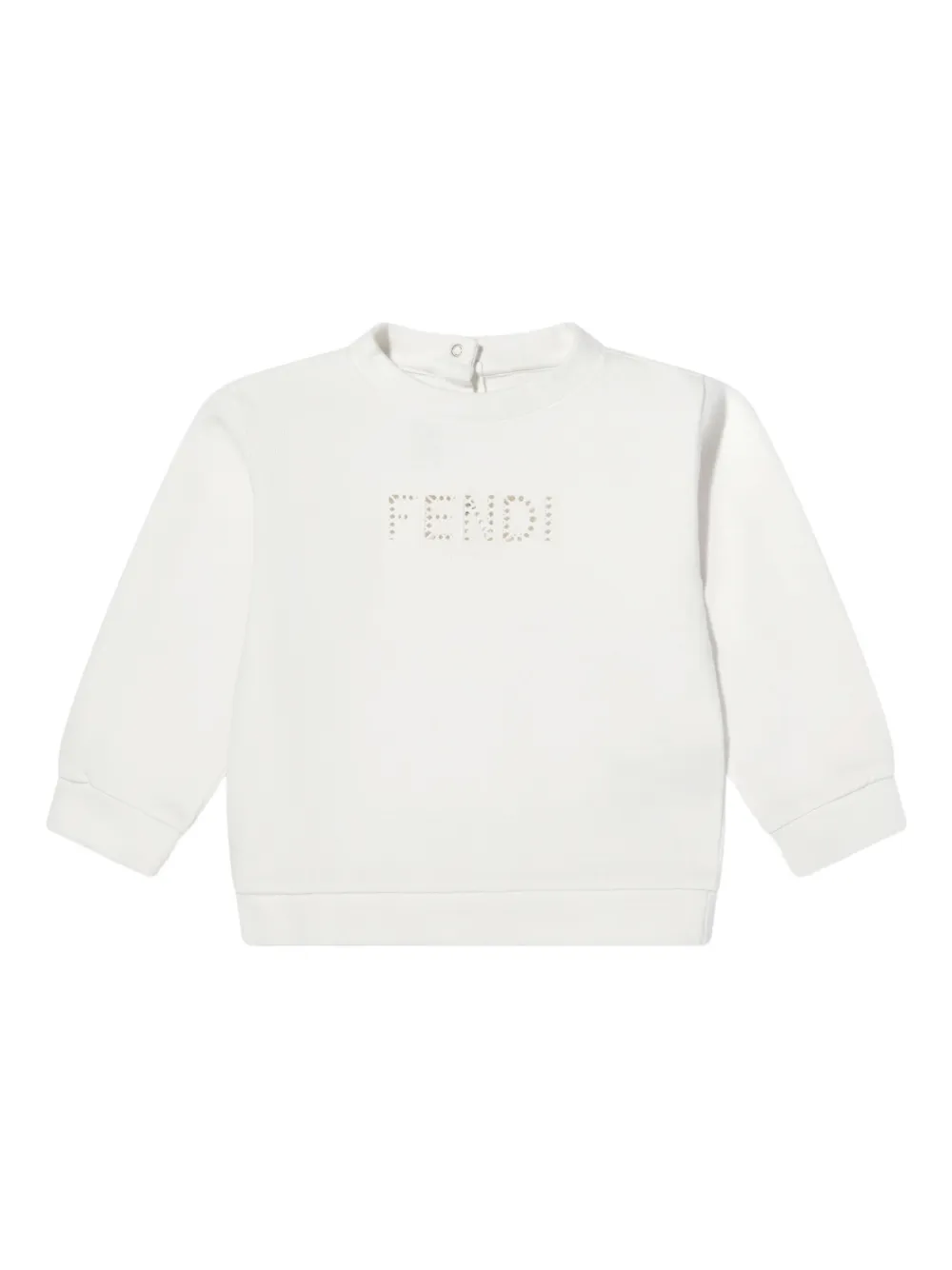 Fendi Kids Sweater met uitgesneden logo Wit