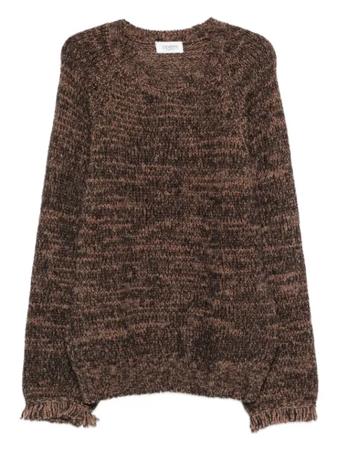 Laneus frayed-cuff sweater