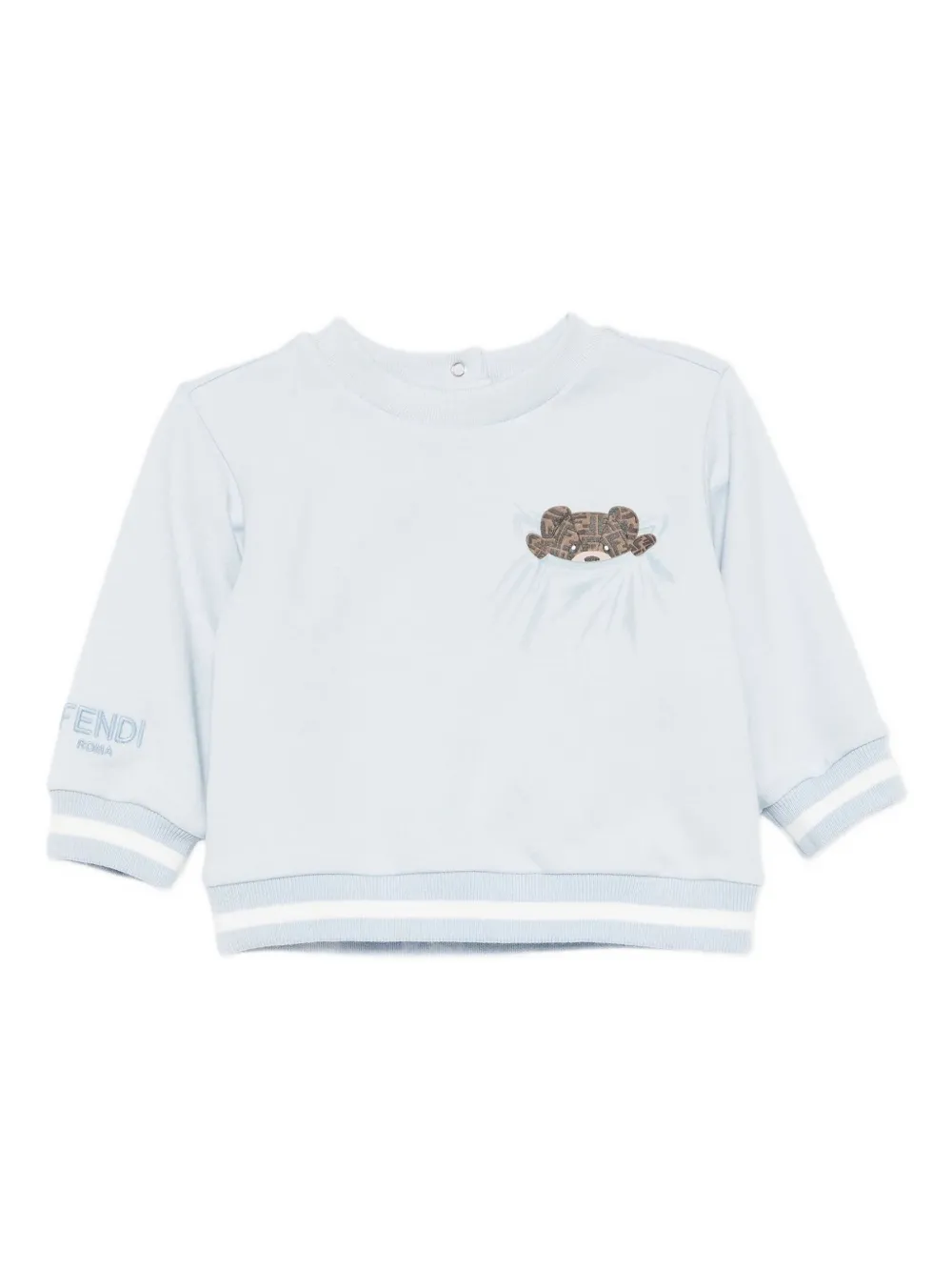 Fendi Kids Sweater met teddybeerzak Blauw