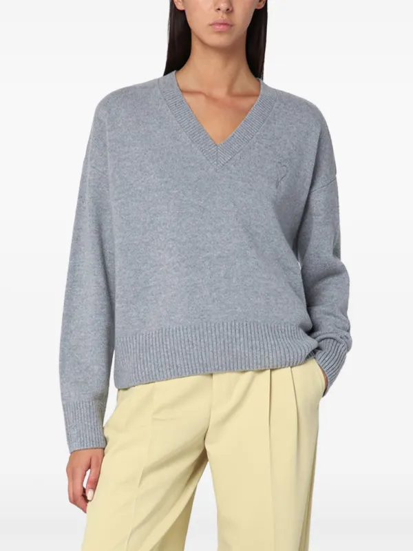 AMI Paris ロゴ セーター | グレー | FARFETCH JP