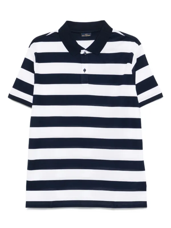 Paul Shark Striped Polo Shirt Blue FARFETCH TR
