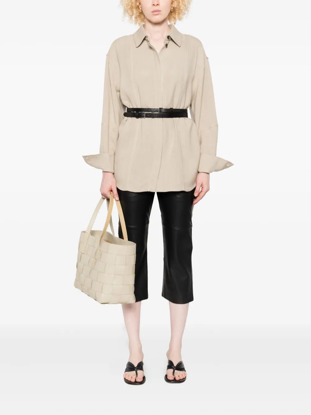 IRO paneled leather trousers Zwart