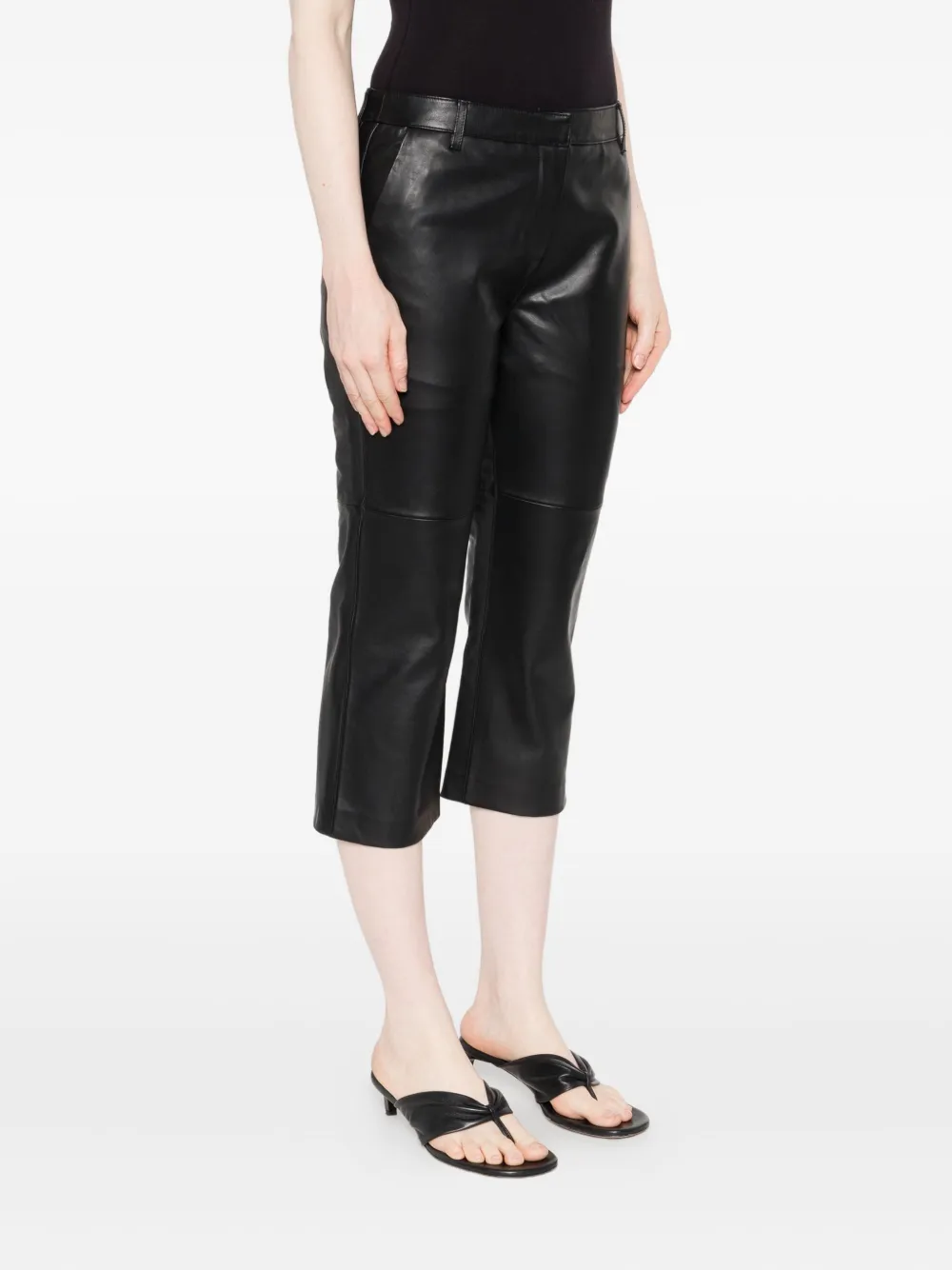 IRO paneled leather trousers Zwart